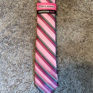 Susan G. Komen Knots of Hope tie pink/gray